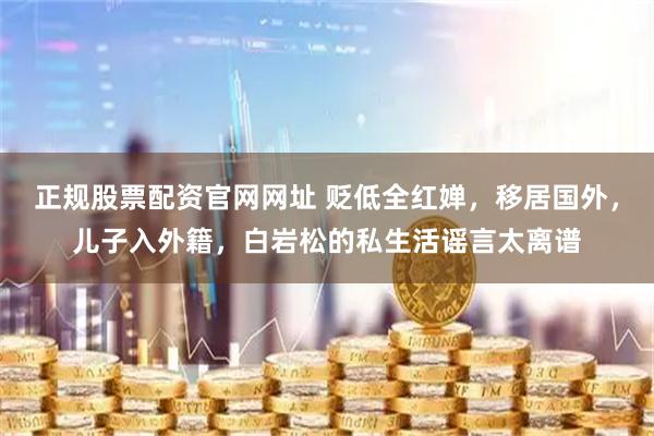 正规股票配资官网网址 贬低全红婵，移居国外，儿子入外籍，白岩松的私生活谣言太离谱